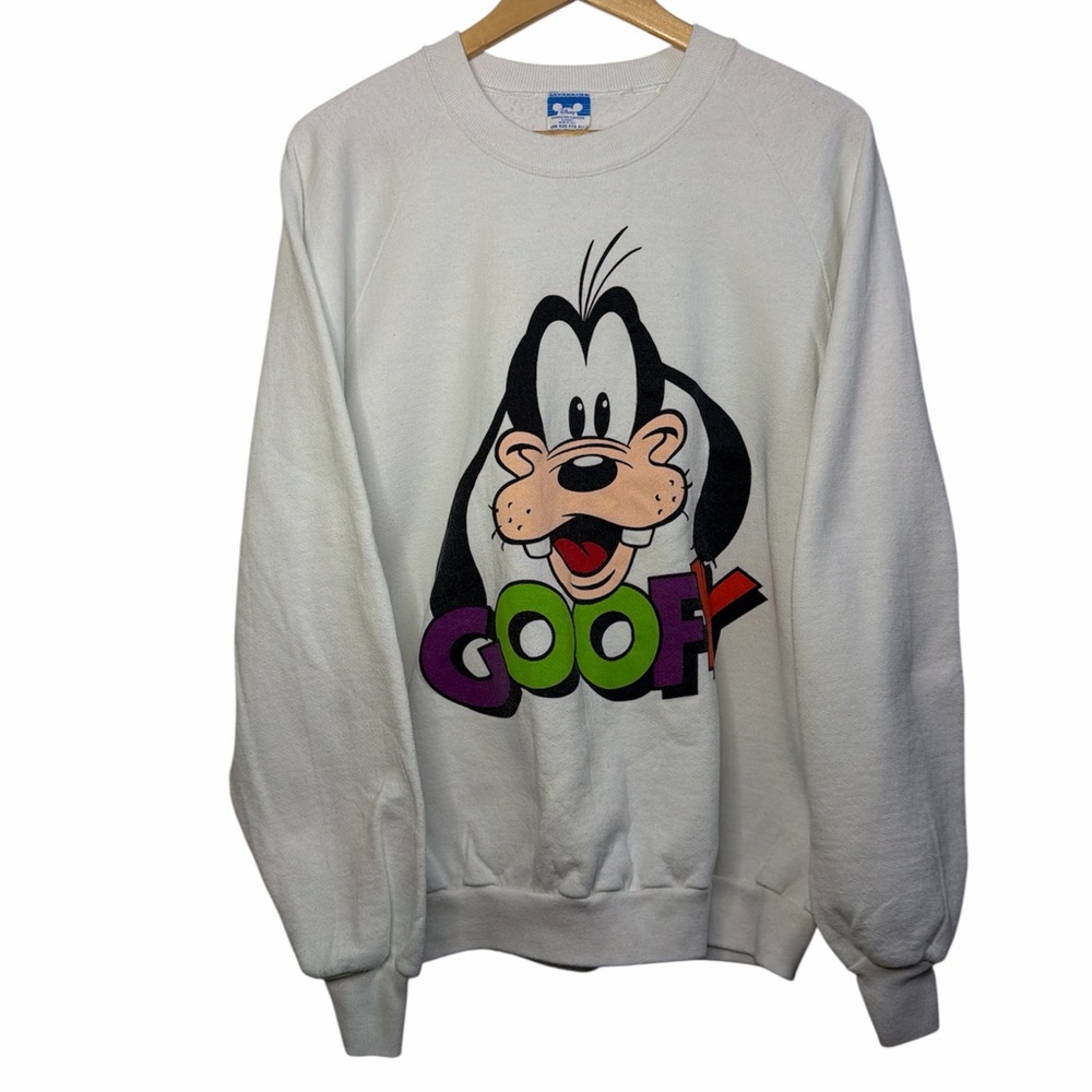 Vintage 90s Disney Goofy Sweatshirt Made USA One Size Fits XL